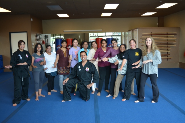 Master Saidi, KSN Sahar Hamidi and participants at the self-defense session for women in Dublin, California